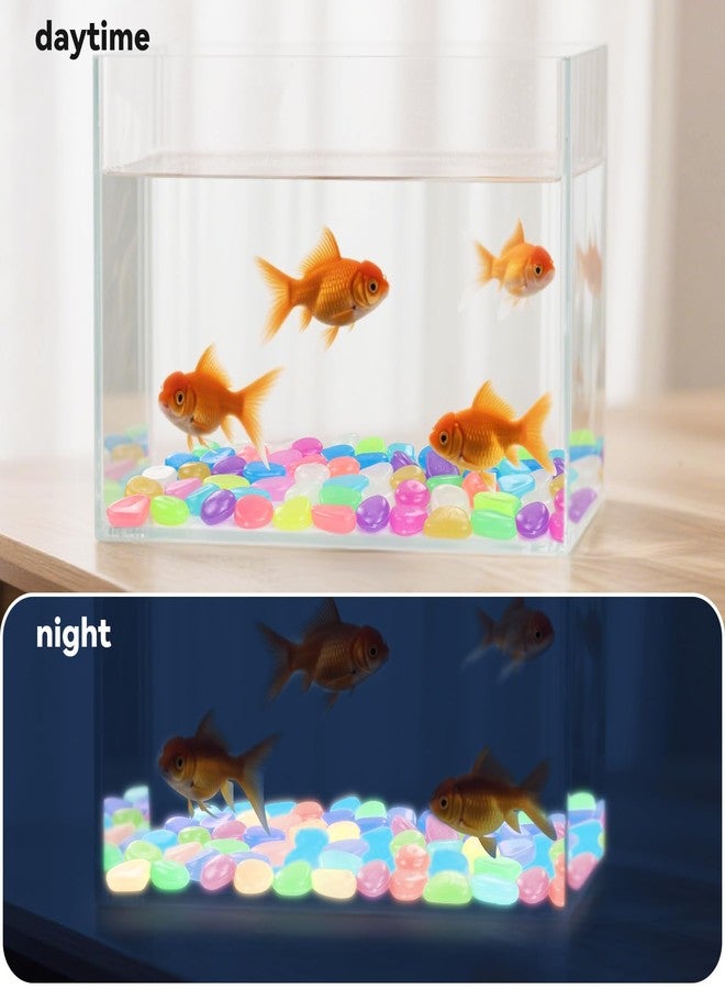 Bilkeru 100 Pcs Luminous Pebbles, Glow in The Dark Garden Pebbles Stones Luminous Fish Tank Aquariums Rocks for DIY, Fish Tank, Potted Plants,Succulents Decorative, Outdoor Indoor Use (Multi-Color) - Image 3